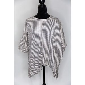 Linen asymmetric blouse